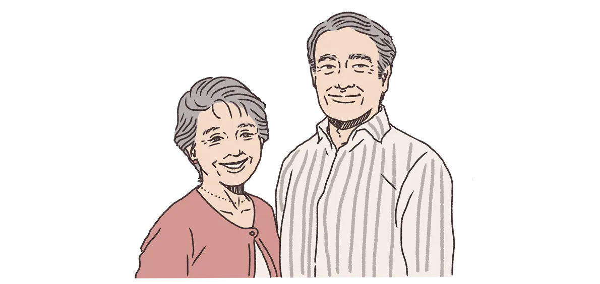70代ご夫婦のイラスト